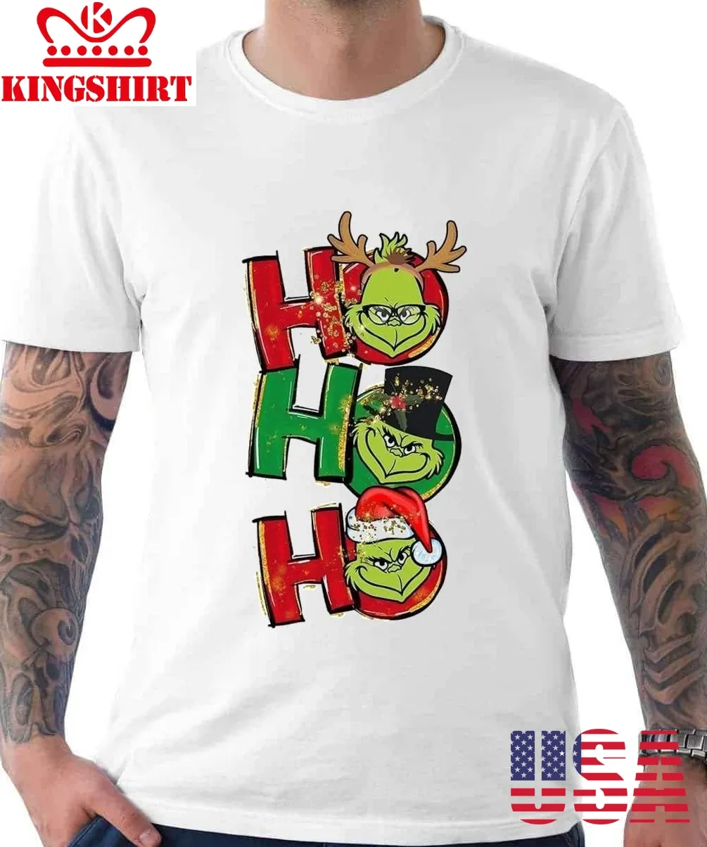 Hohoho Handrawing Green Grinch Unisex T Shirt