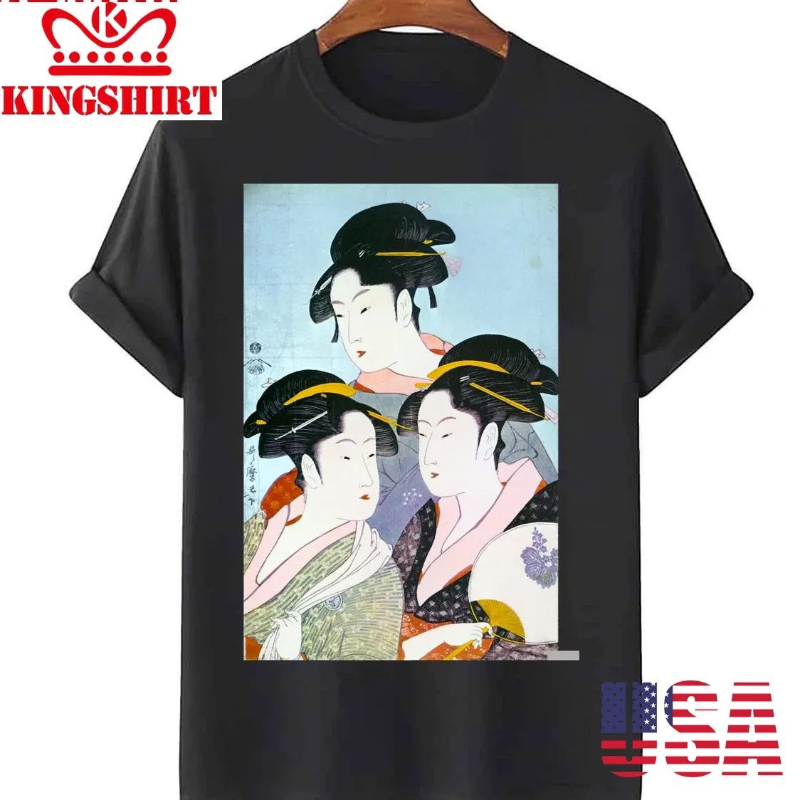 Kitagawa Utamaro Three Beauties Of The Present Day Unisex T Shirt