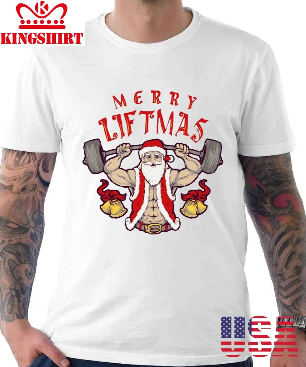 Merry Liftmas Fitness Christmas Shirt Santa Deadlift Gym Xmas Men Gifts Graphic Unisex T Shirt