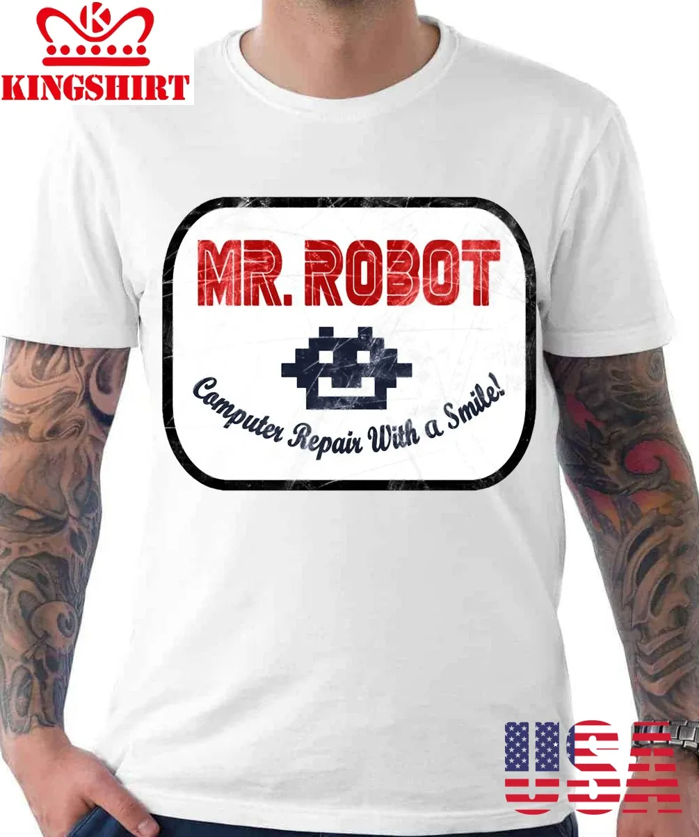 Mr Robot Computer Repair With A Smile Unisex T Shirt