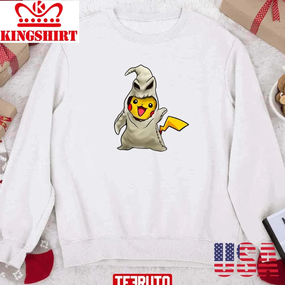 Pikachu Pokemon In Oogie Boogie Halloween Sweatshirt