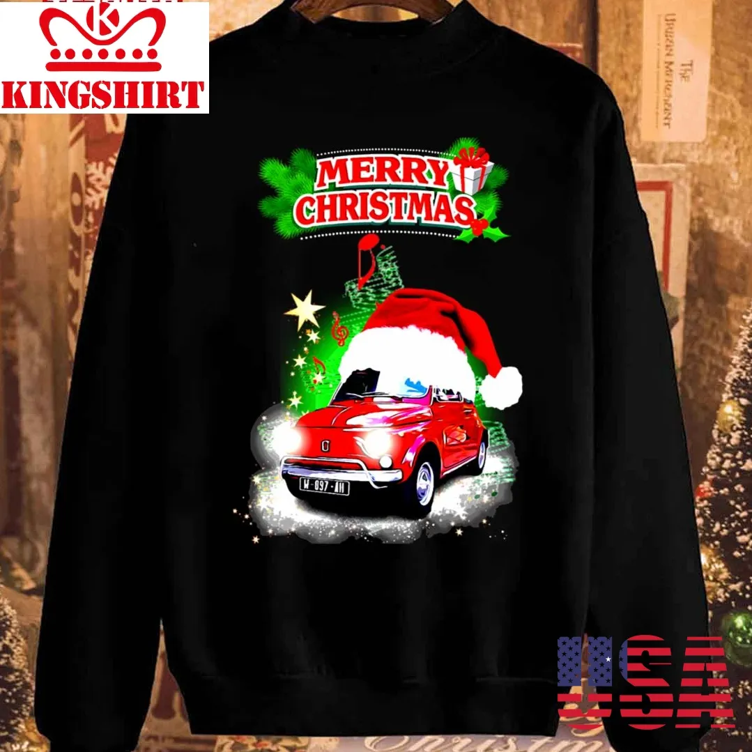 Red Fiat 500 For Christmas Graphic Sweatshirt