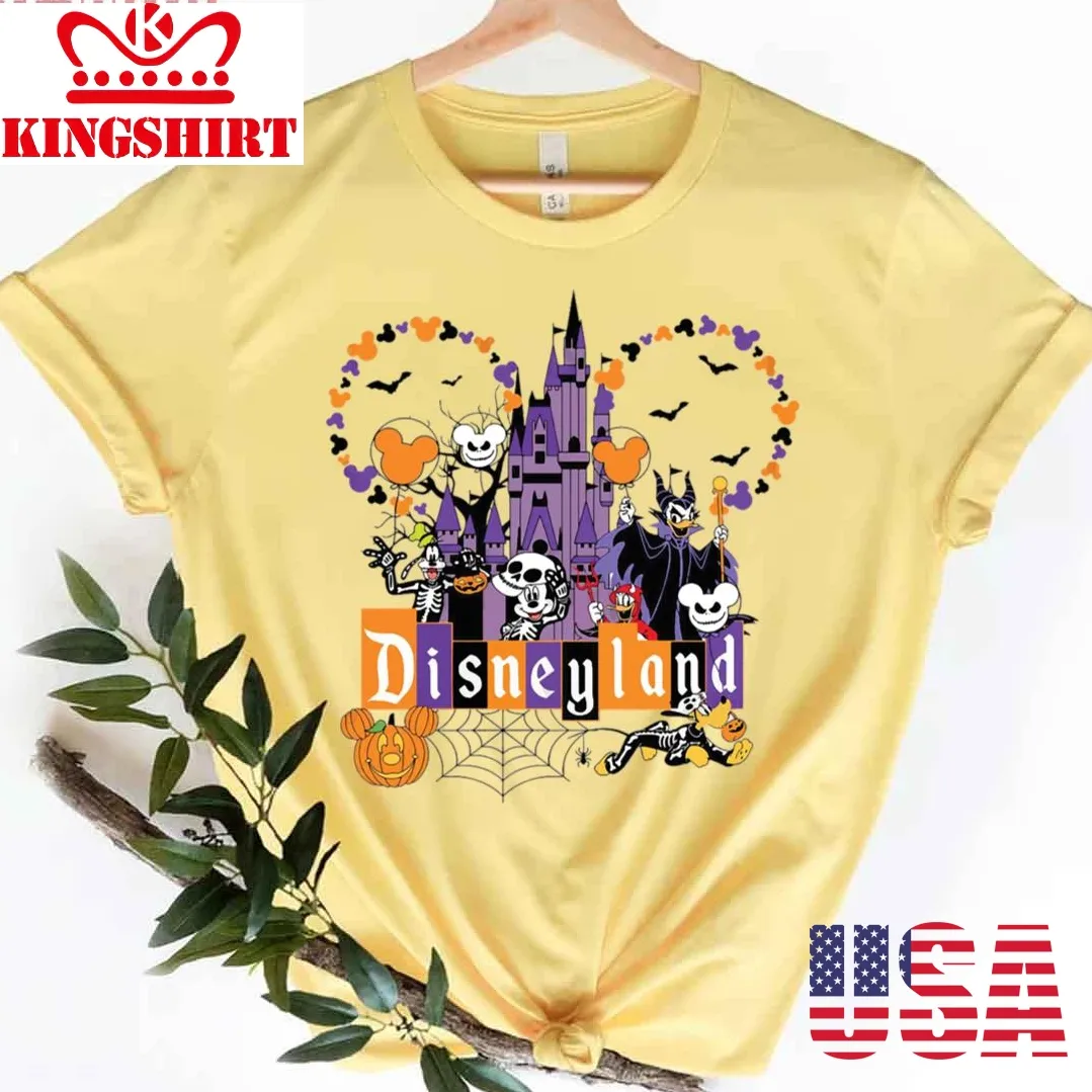 Retro H Disney Halloween Castel Unisex T Shirt