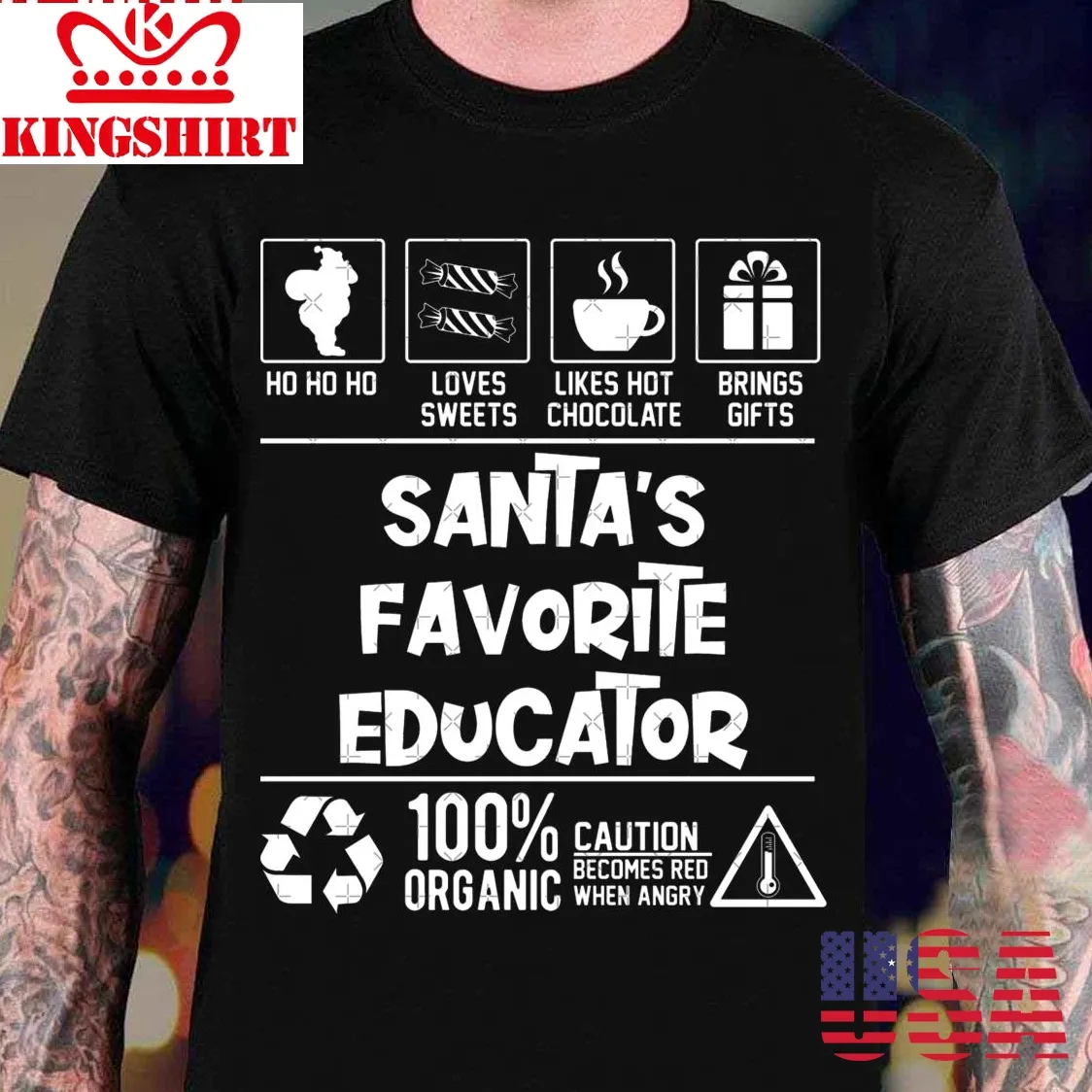 Santa's Favorite Educator Christmas Ho Ho Unisex T Shirt