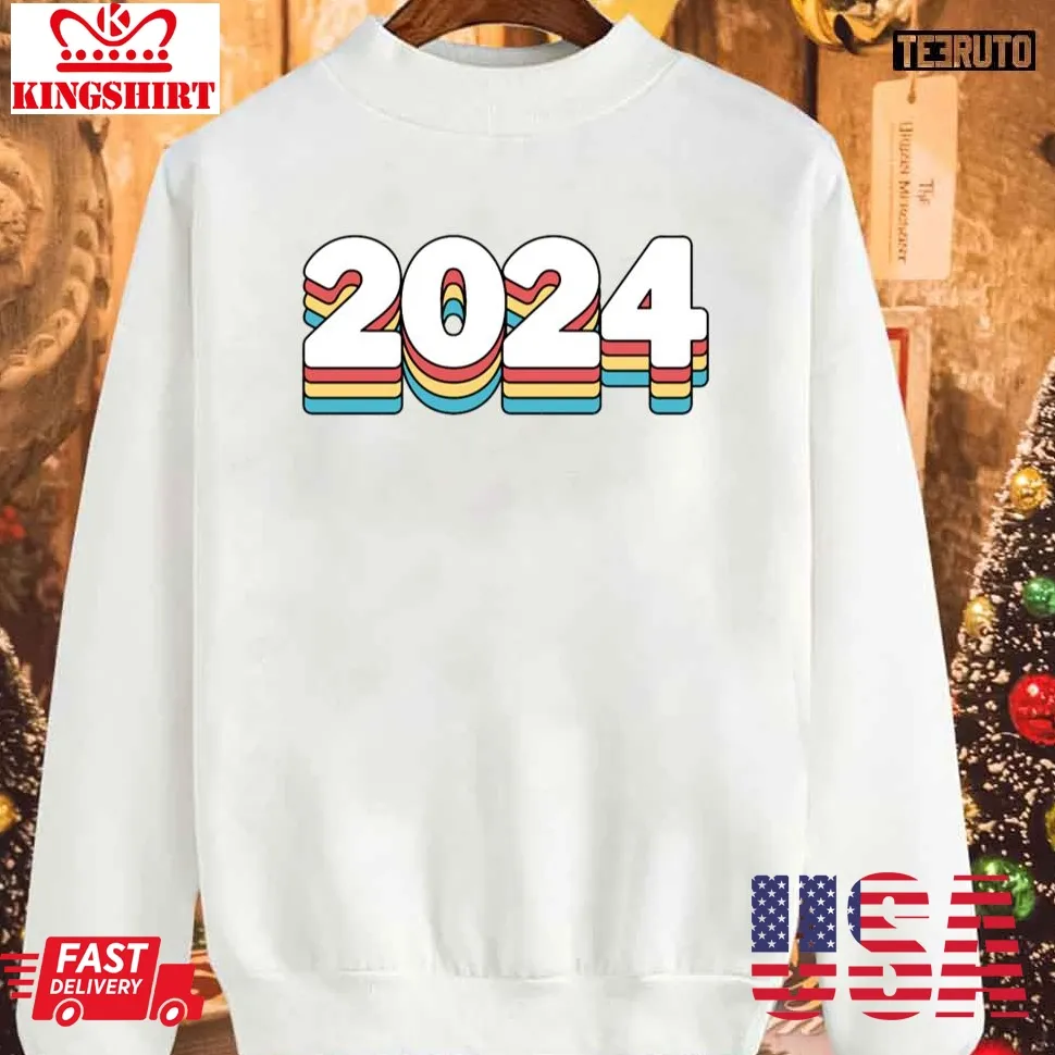 Official 2024 Colorful Happy New Year Colorful Sweatshirt TShirt