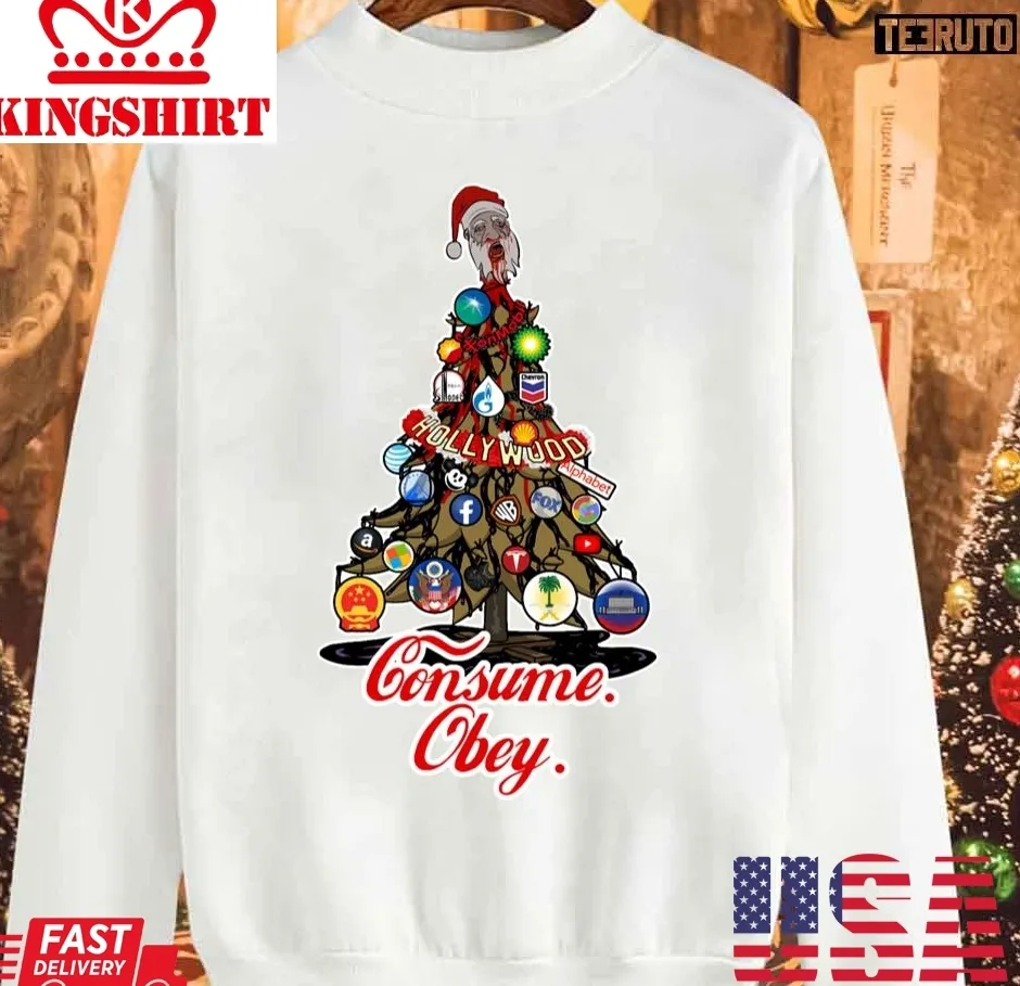 Anticapitalist Christmas Tree Unisex Sweatshirt