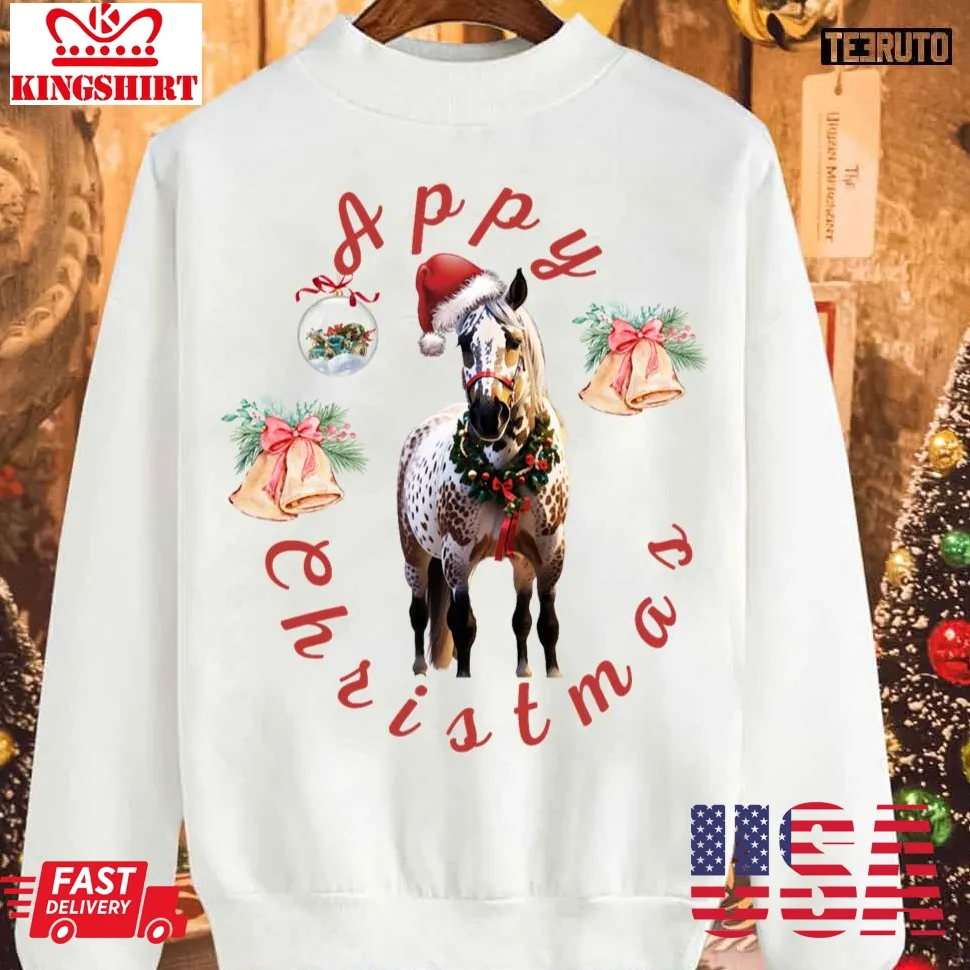 Awesome Appaloosa Christmas Animated Sweatshirt Size up S to 4XL
