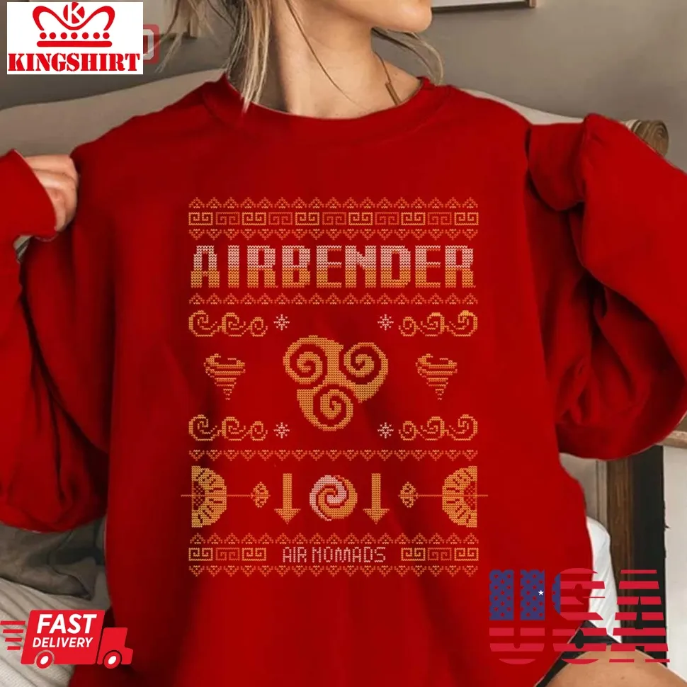 Top Avatar Airbending Aang Christmas Tenzin Air Sweatshirt Plus Size