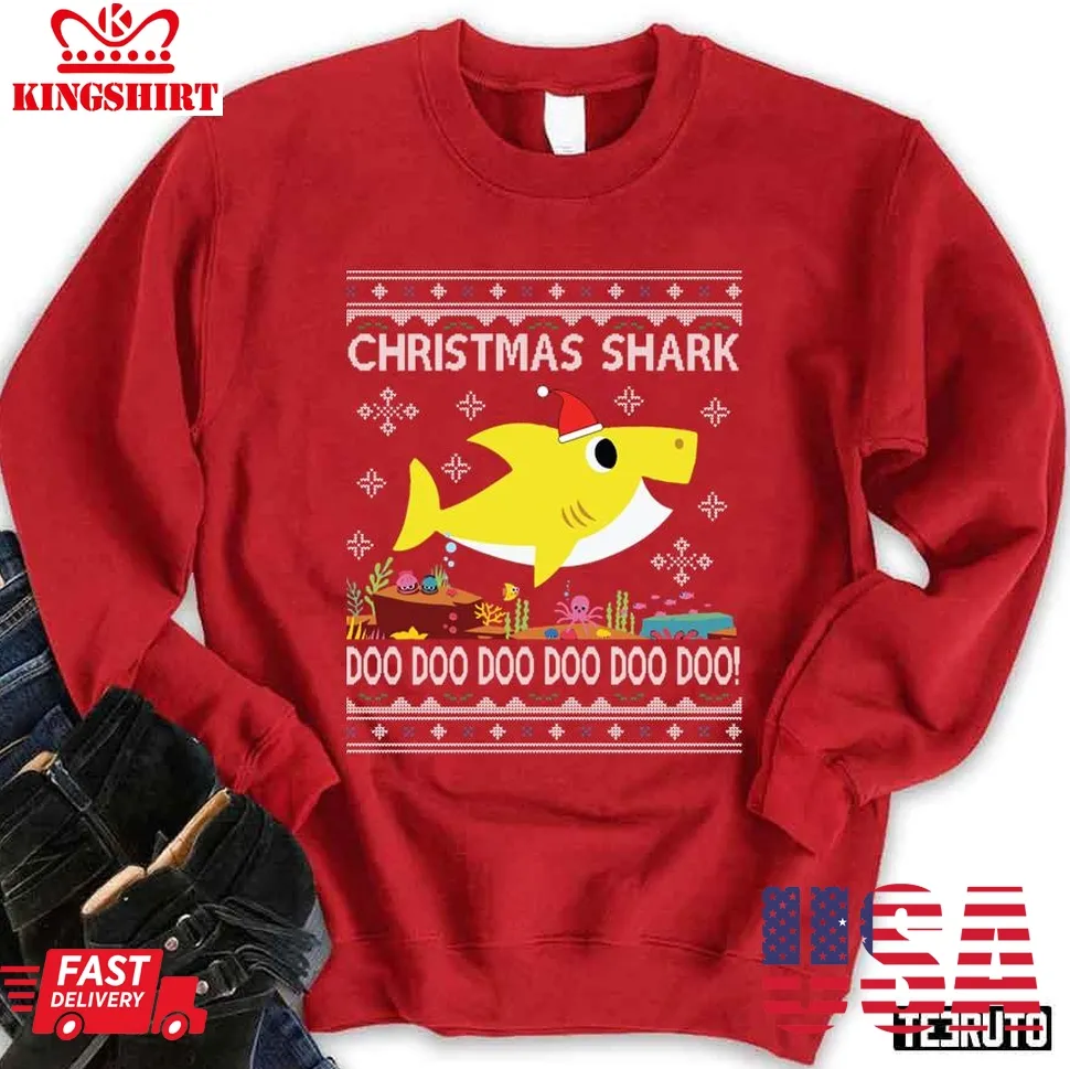 Hot Baby Shark Christmas Knit Sweatshirt TShirt