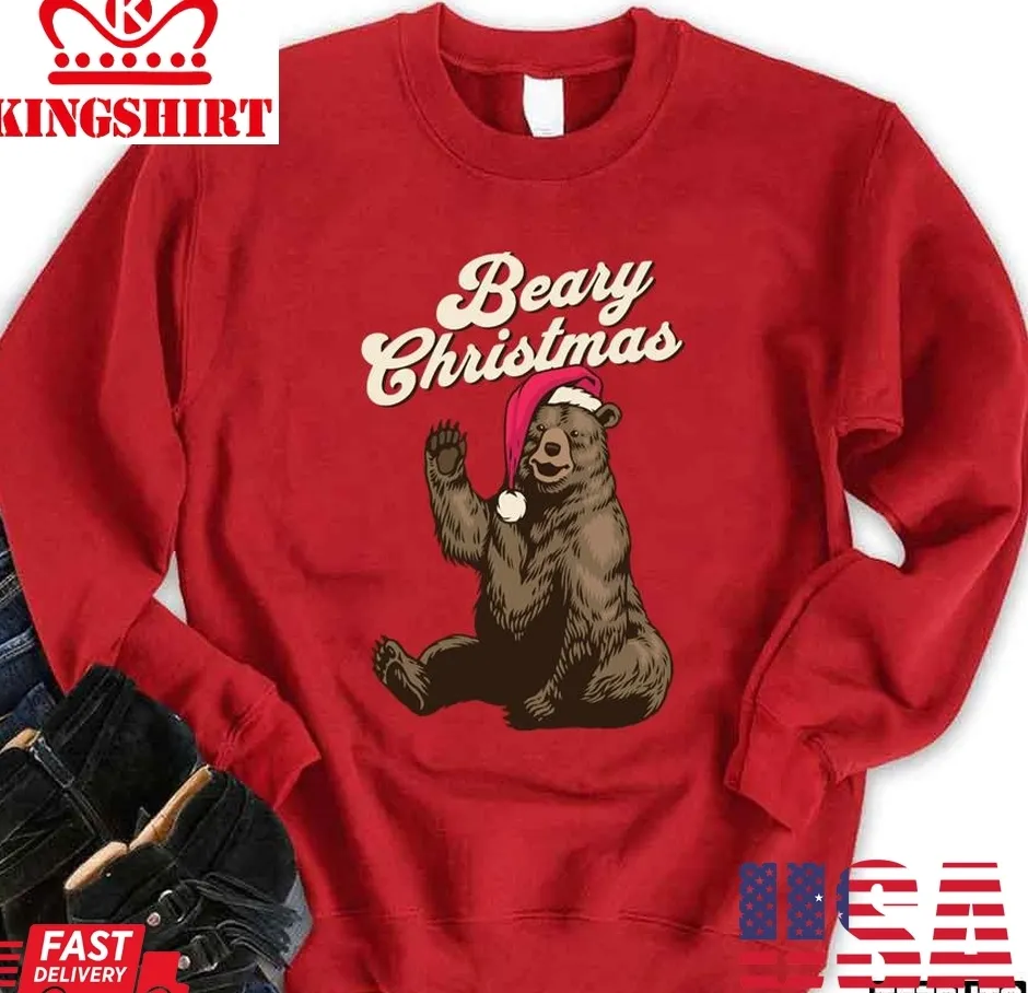 Bear Christmas Grizzly Bear Unisex Sweatshirt