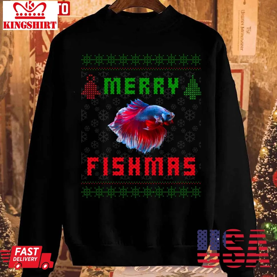 Free Style Betta Fish Siamese Fighting Fish Christmas Unisex Sweatshirt Unisex Tshirt