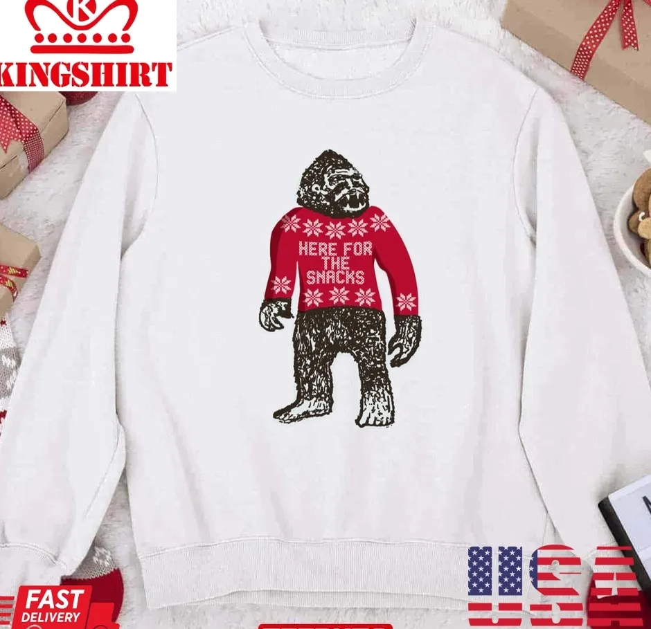 Bigfoot In An That Says Here For The Snacks Unisex Sweatshirt Plus Size