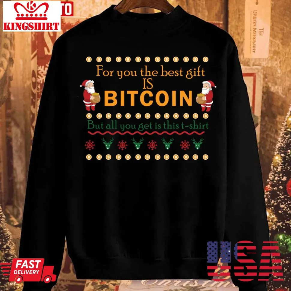 The cool Bitcoin Logo Crypto Currency Christmas Sweatshirt Unisex Tshirt