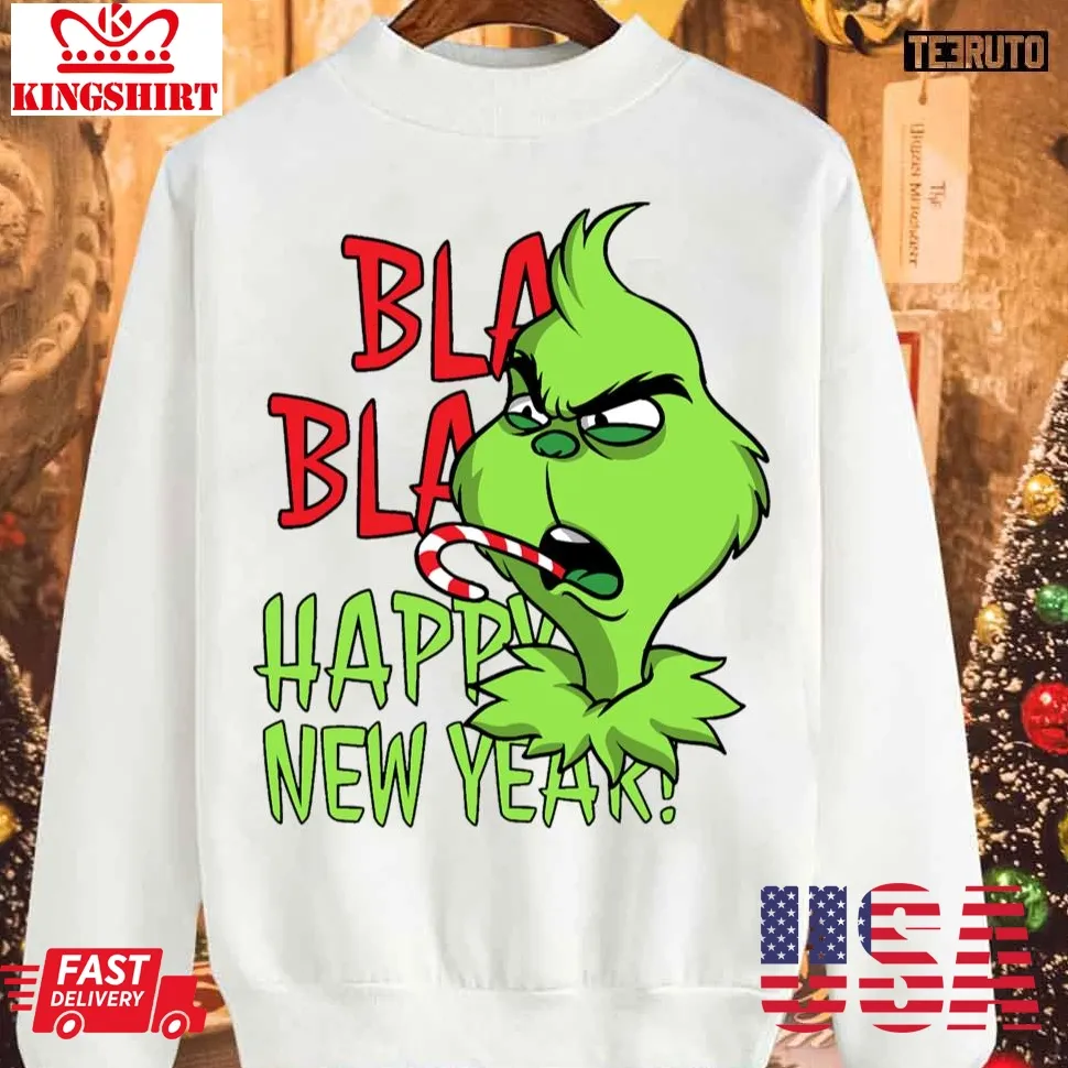 Vintage Bla Bla Happy New Year Sweatshirt Size up S to 4XL