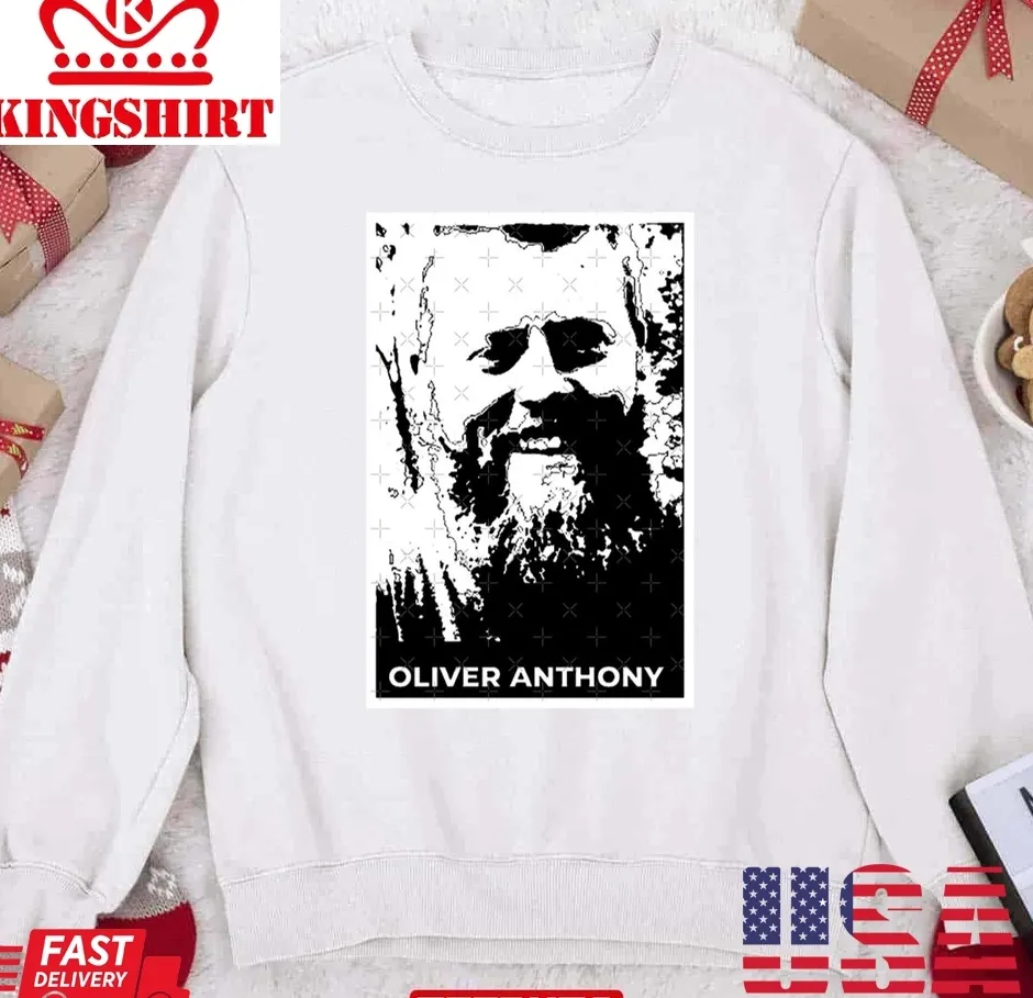 Black And White Oliver Anthony Unisex Sweatshirt Plus Size