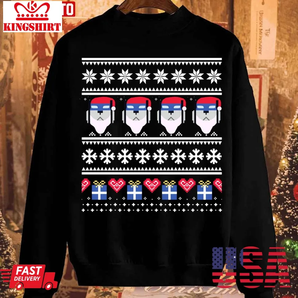 Awesome Blue Lion Christmas Pattern Unisex Sweatshirt Size up S to 4XL