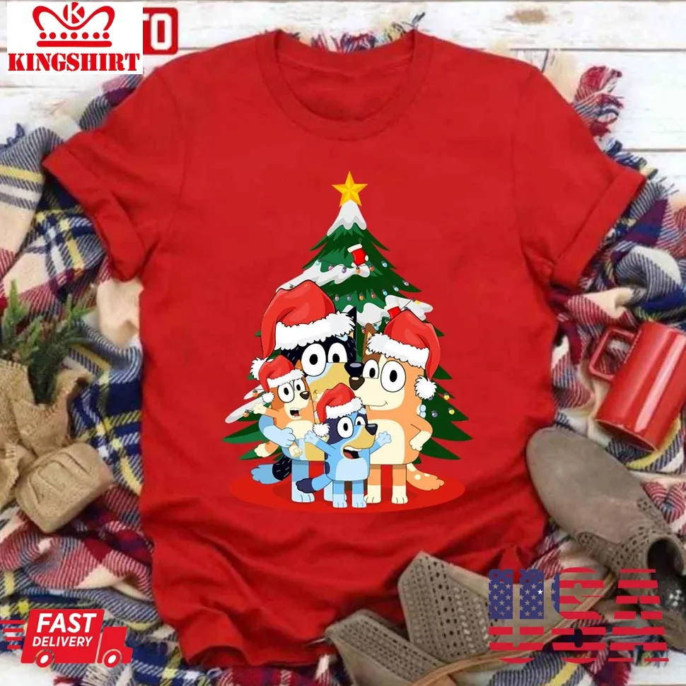 Official Bluey Family Funny Christmas 2023 Unisex T Shirt TShirt
