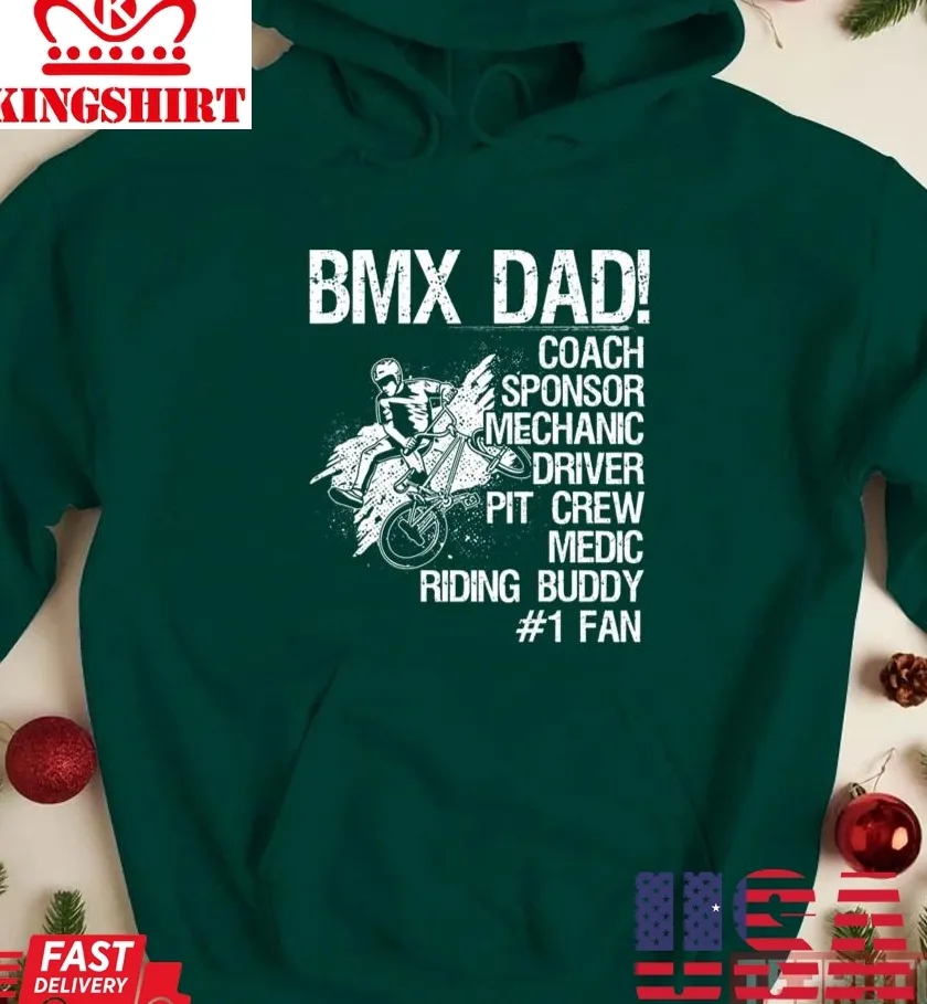 Bmx Dad Coach Sponsor Mechanic Driver On Back Unisex Sweatshirt Plus Size