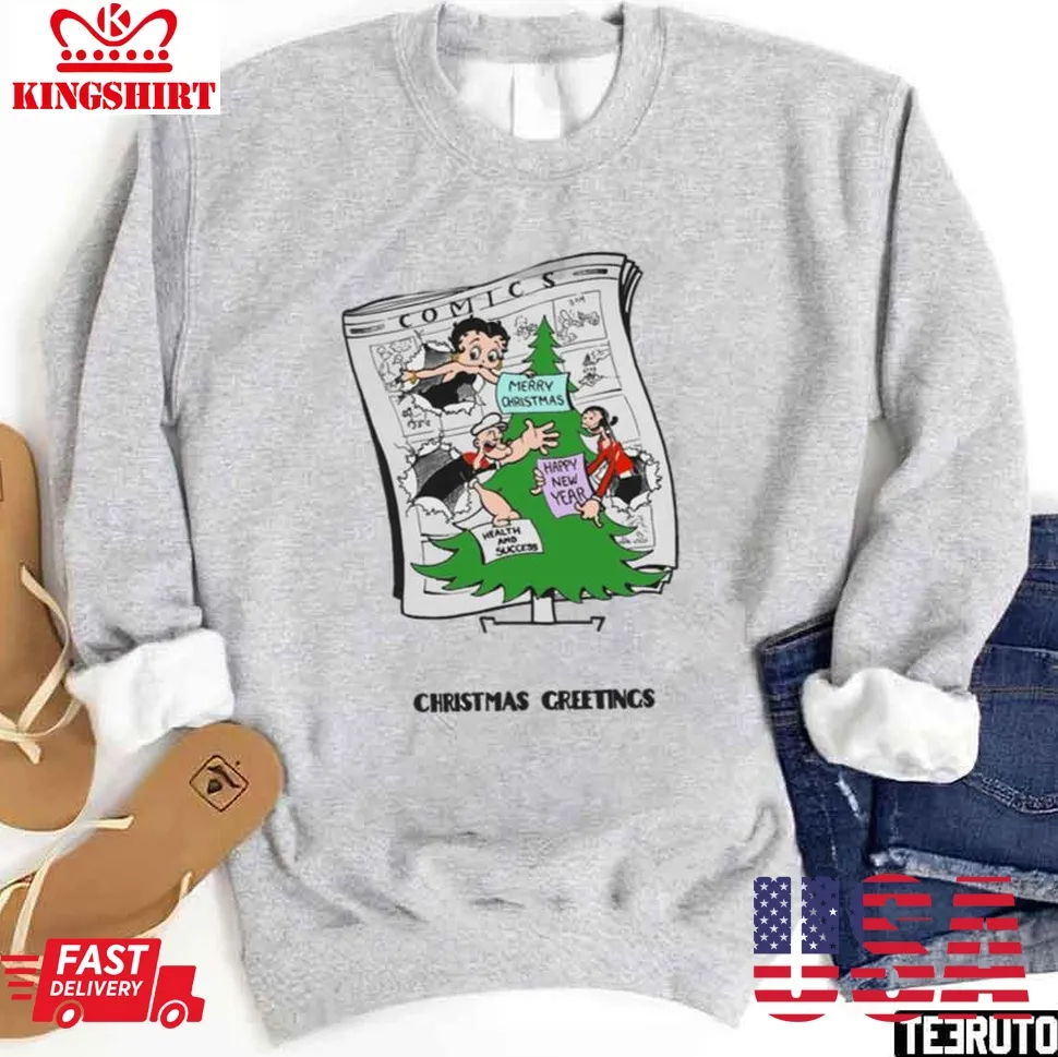 Pretium Brown Betty Boop Merry Christmas Sweatshirt Plus Size