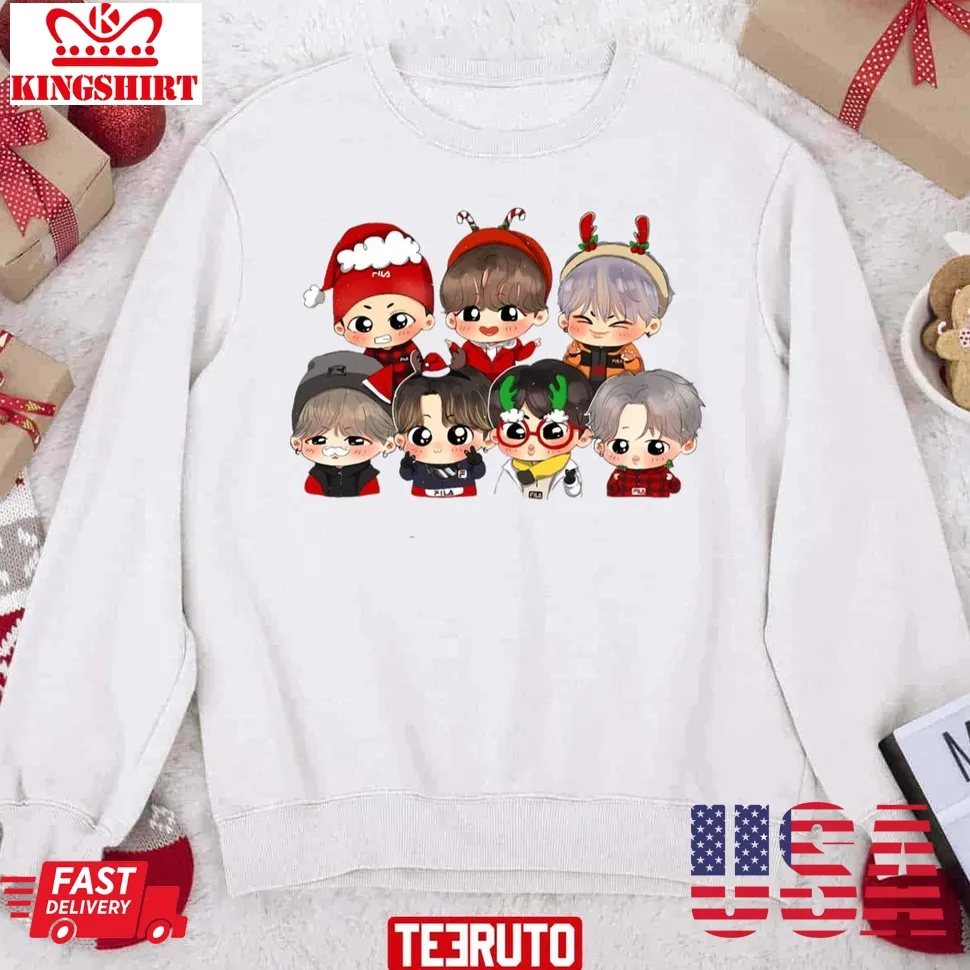 Pretium Bts Christmas Cartoon Sweatshirt Plus Size