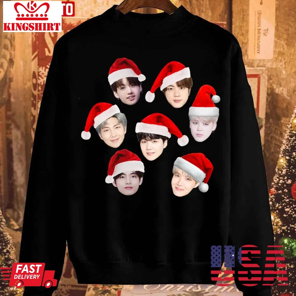 Funny Bts Christmas Colorful Sweatshirt Plus Size