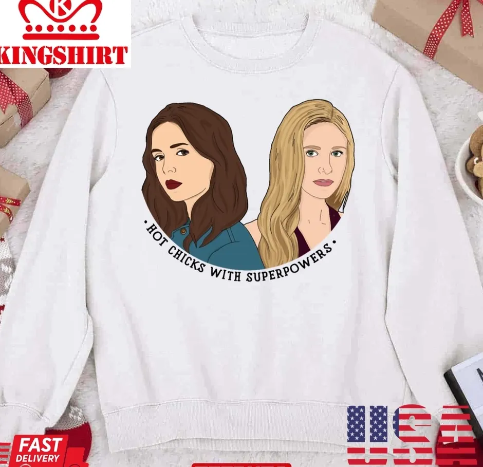 Buffy &038; Faith Btvs Christmas Unisex Sweatshirt Unisex Tshirt