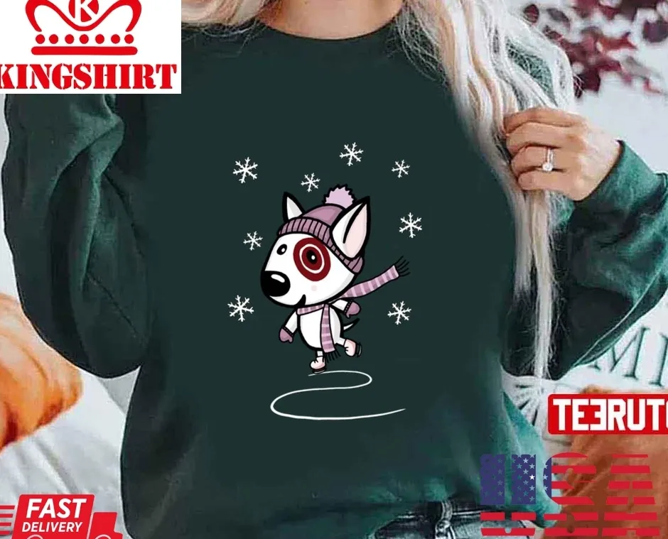 Bullseye Goes Ice Skating Pink Unisex Sweatshirt Plus Size