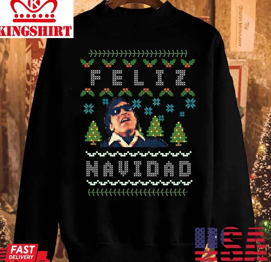 By Jos Feliciano Feliz Navidad Unisex Sweatshirt Plus Size