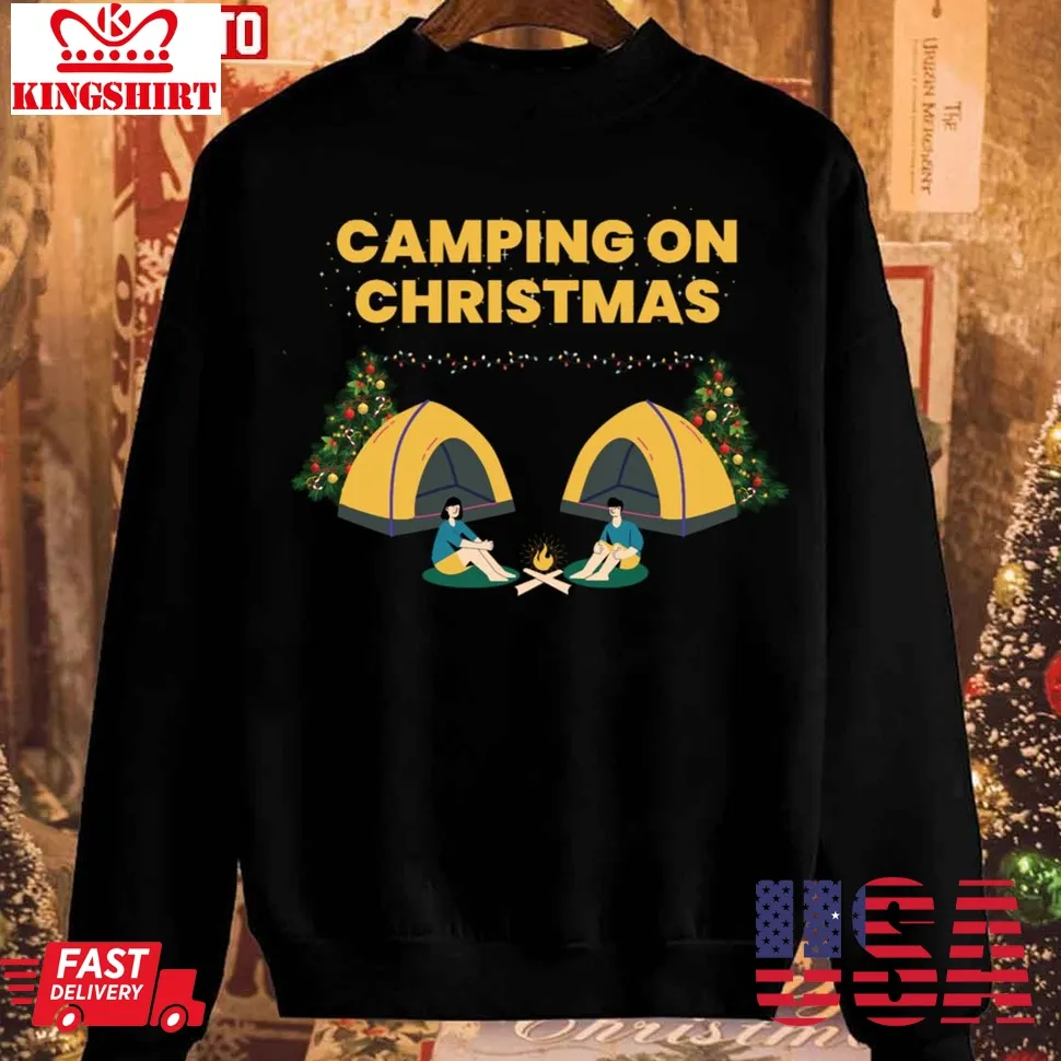Official Camping On Christmas Unisex Sweatshirt TShirt