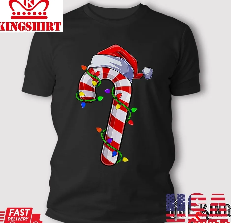 Candy Cane Crew Santa Christmas T Shirt Gift Size up S to 4XL