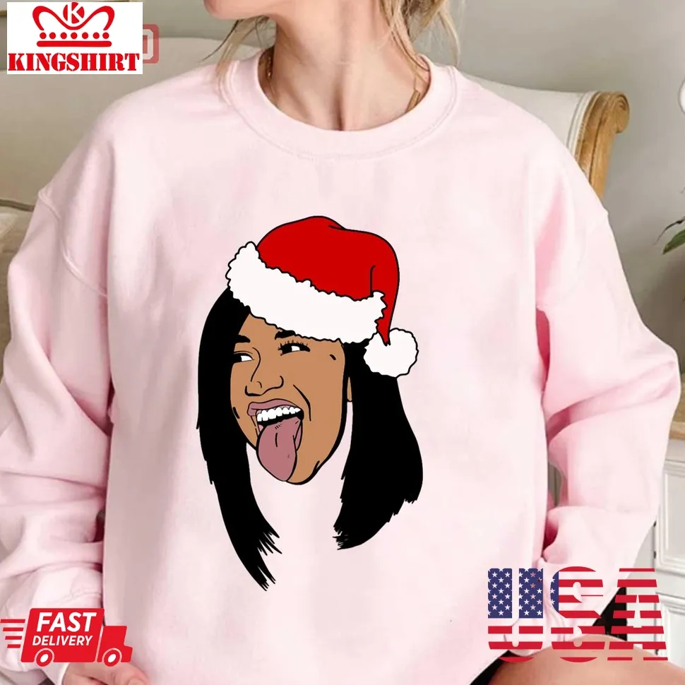 Funny Cardi B Christmas Santa Unisex Sweatshirt Plus Size