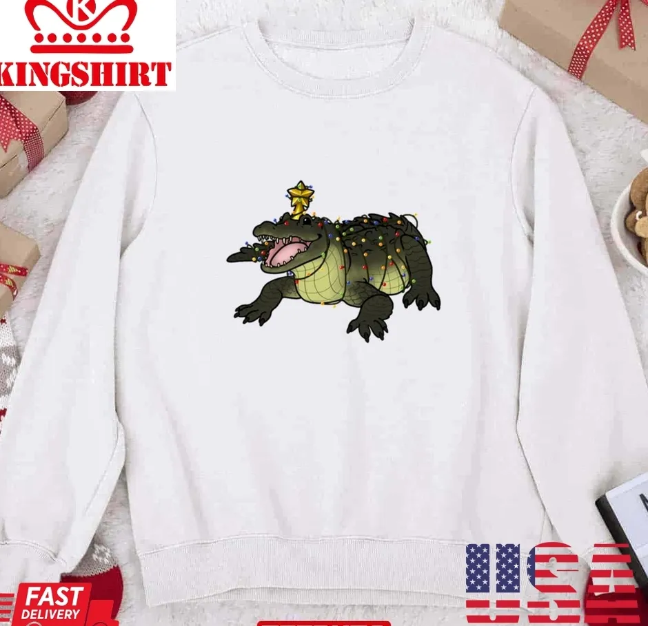 Carlos The Christmas Alligator Unisex Sweatshirt Plus Size