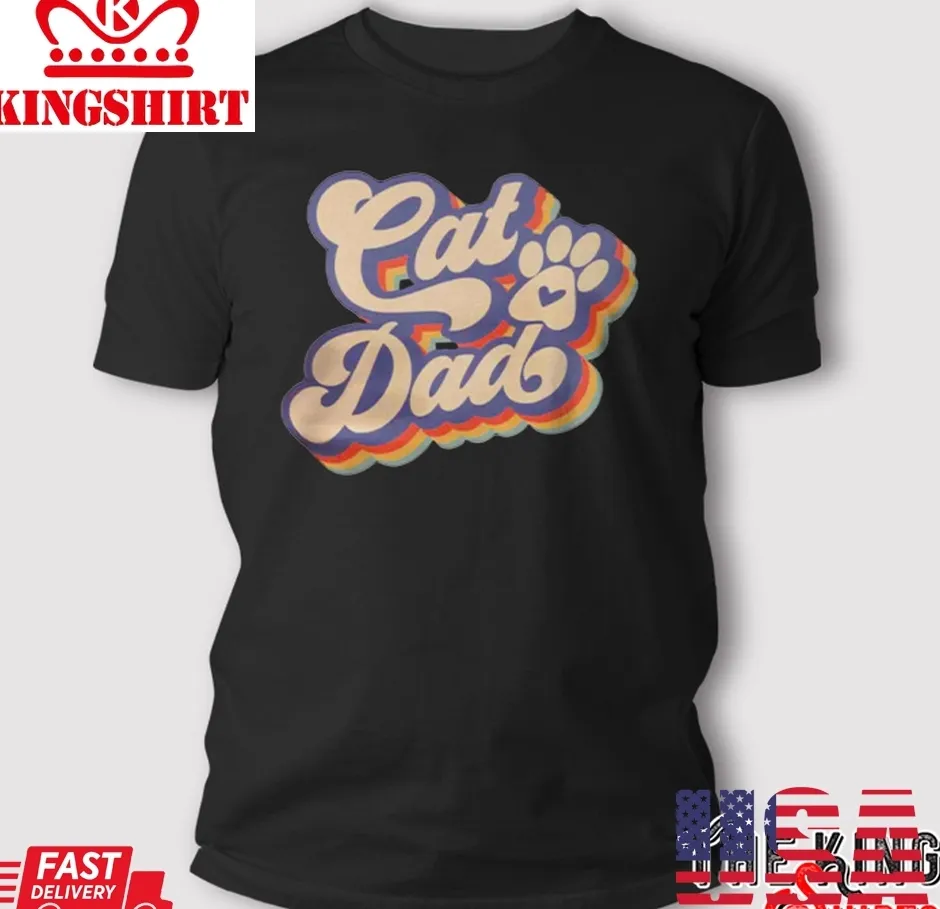 Cat Dad T Shirt For Parents Day Plus Size