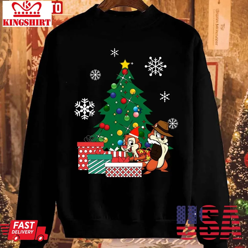 Top Chip N Dale Around The Christmas Tree Unisex Sweatshirt Plus Size