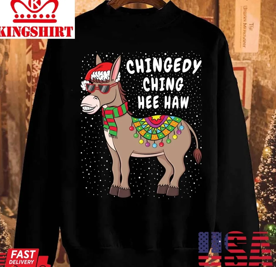 Christmas Donkey American Italian Xmas Unisex Sweatshirt Size up S to 4XL