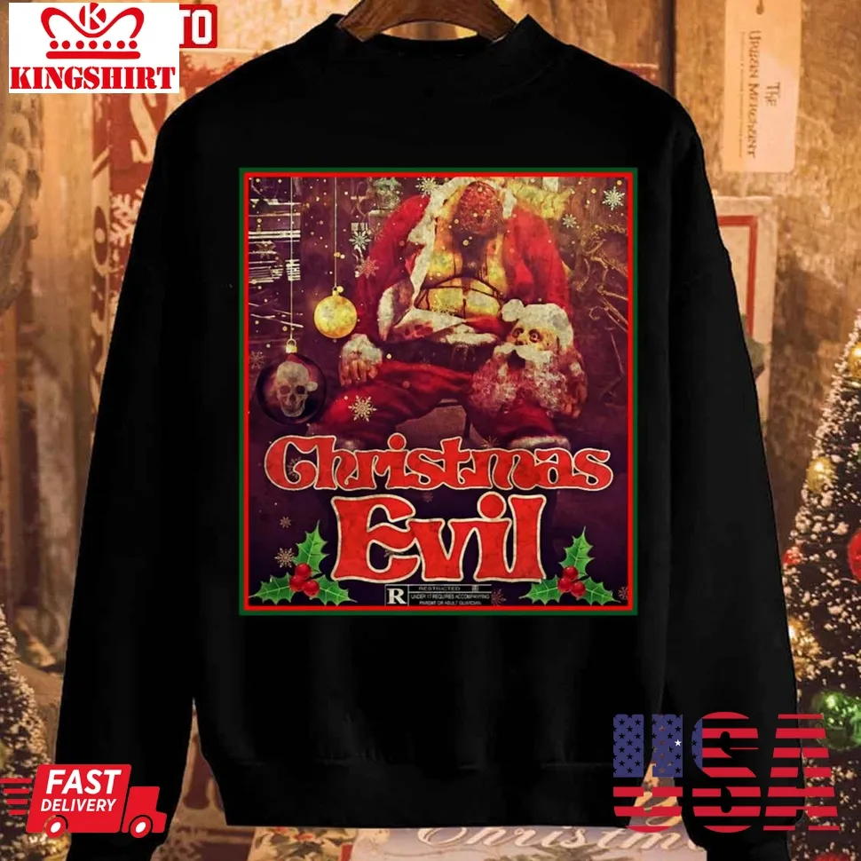 Hot Christmas Evil Retro Design Unisex Sweatshirt TShirt