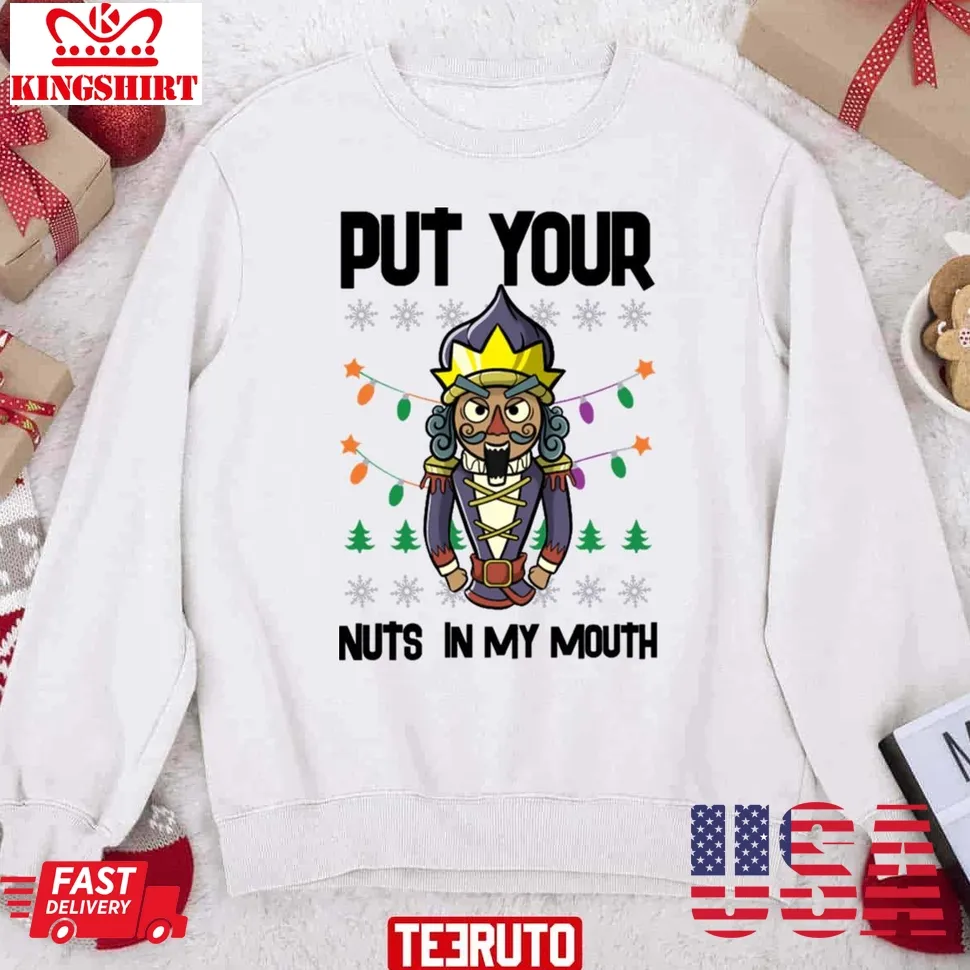 Love Shirt Christmas Lewd Nutcracker Pun Naugthy Pervert Dirty Unisex Sweatshirt Size up S to 4XL