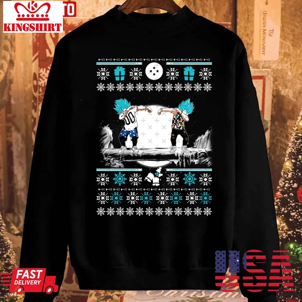 Top Christmas Saiyan Dab Dragon Ball Unisex Sweatshirt Plus Size