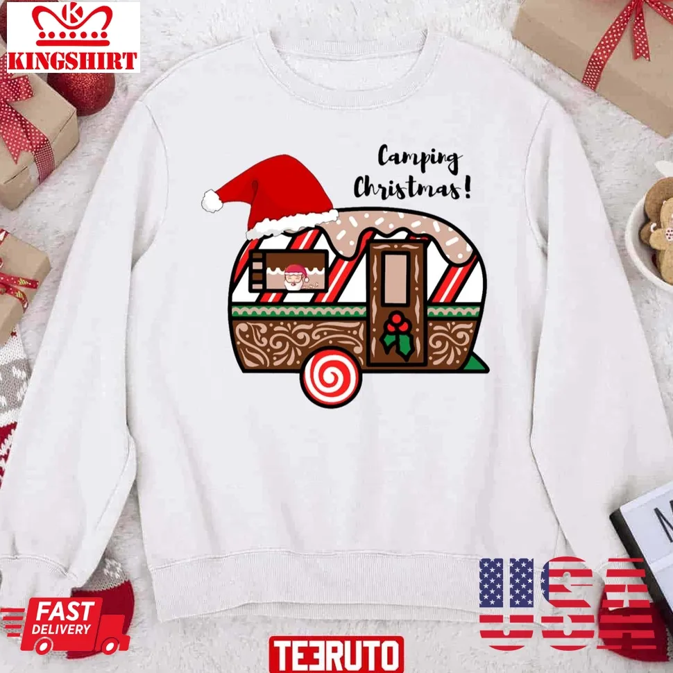 Hot Christmas Santa's Caravan Camping Unisex Sweatshirt TShirt