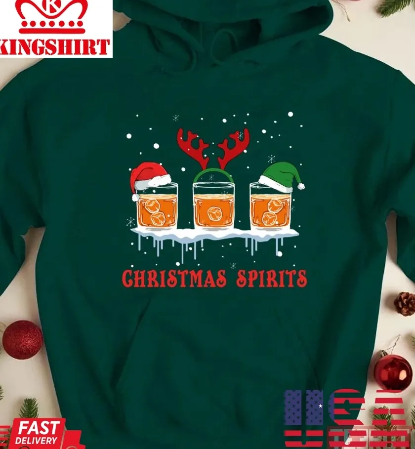 Christmas Spirits Bourbon Whiskey Scotch Unisex Sweatshirt Plus Size