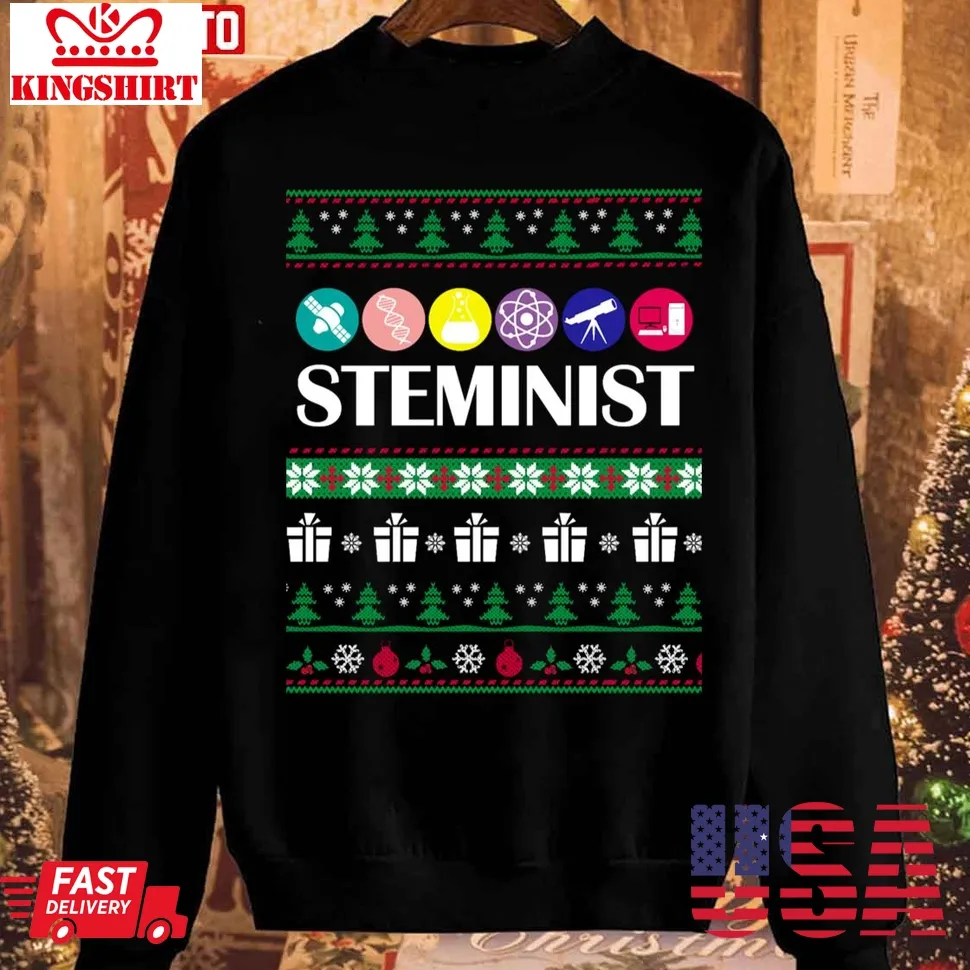 Top Cool Science Christmas Steminist Sweatshirt Plus Size