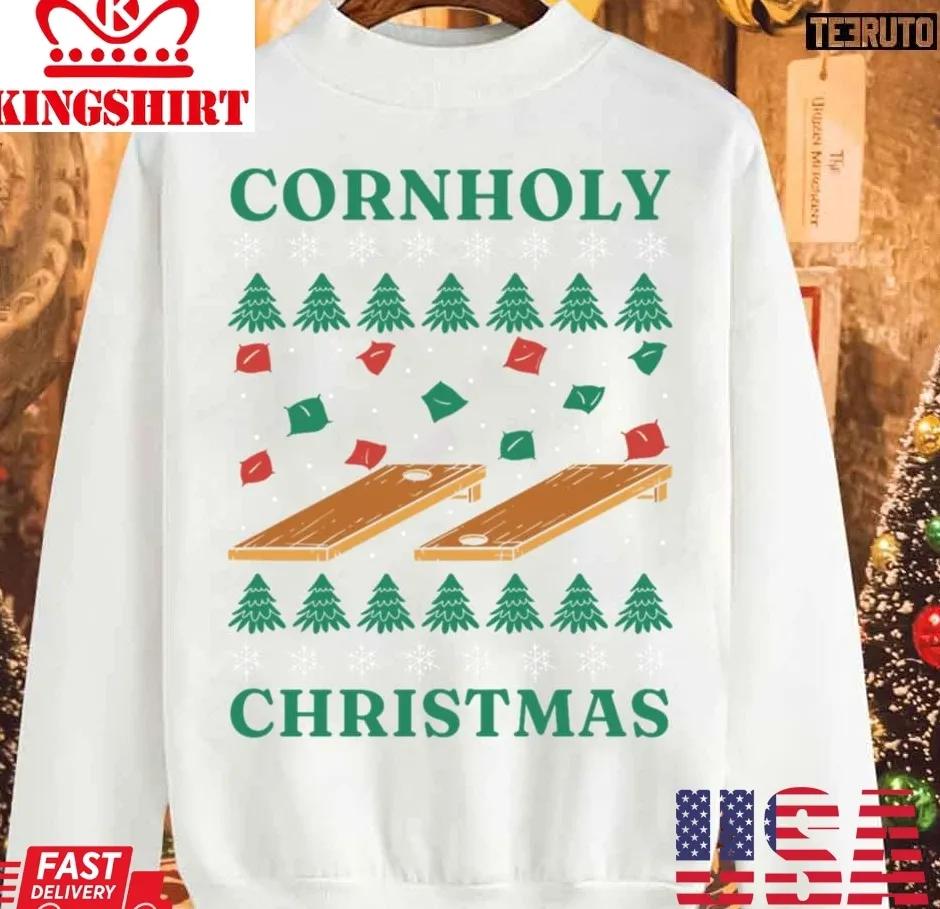Cornholy Christmas Cornhole Christmas Unisex Sweatshirt Size up S to 4XL