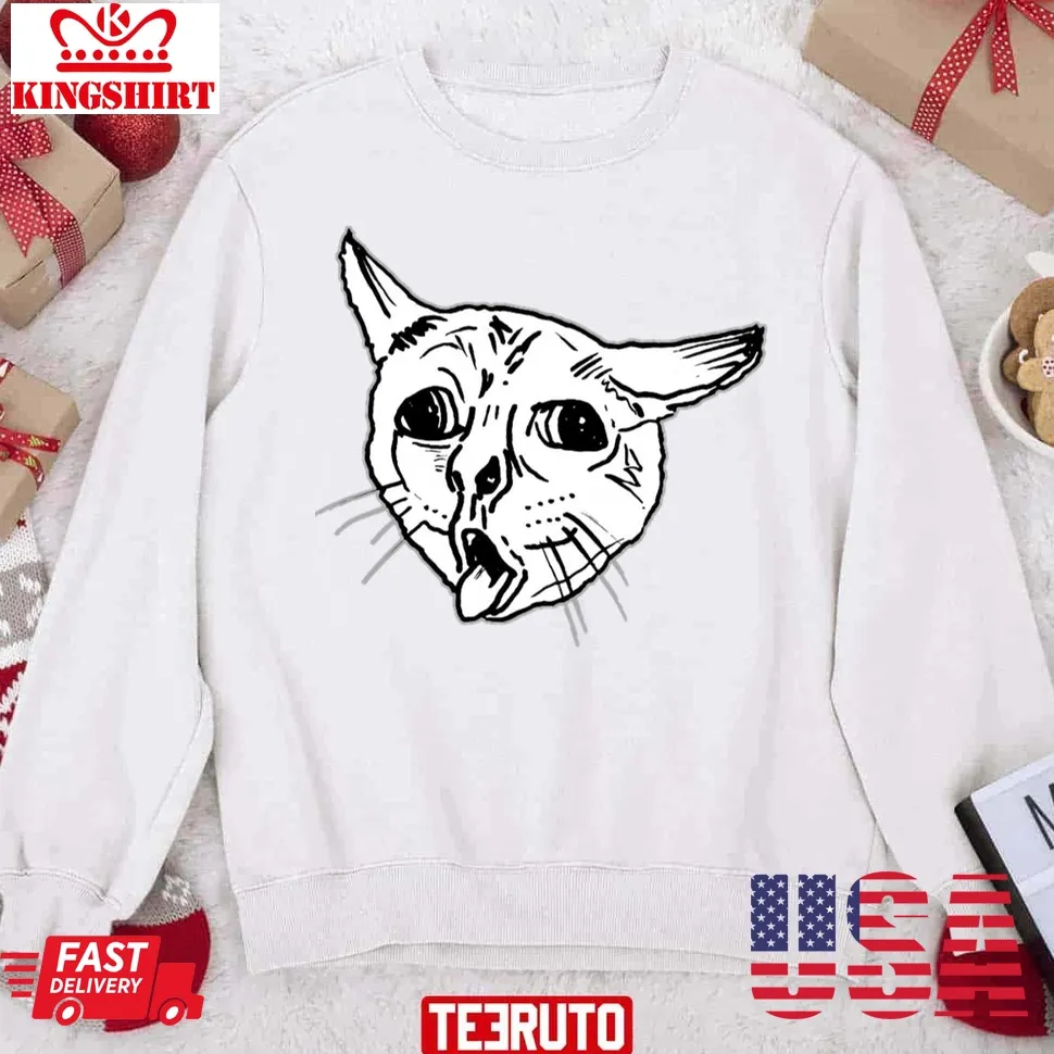 The cool Coughing Cat Meme Christmas Unisex Sweatshirt Unisex Tshirt
