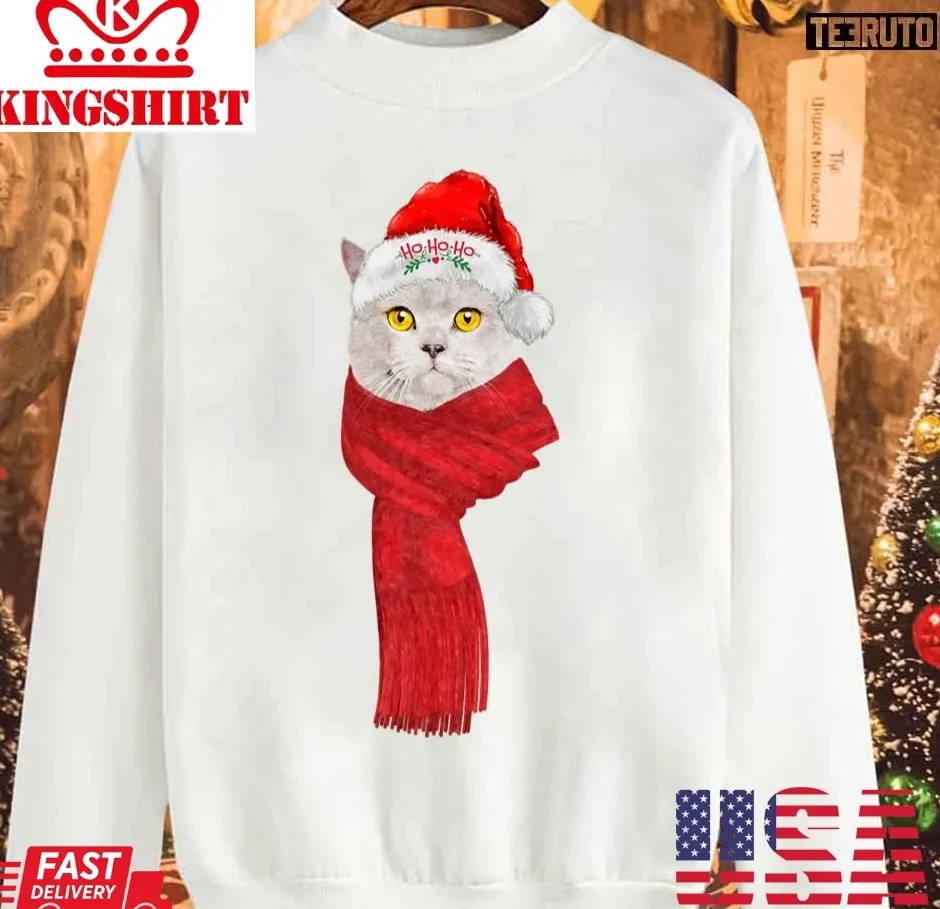 Cream British Shorthair Christmas Cat Unisex Sweatshirt Plus Size