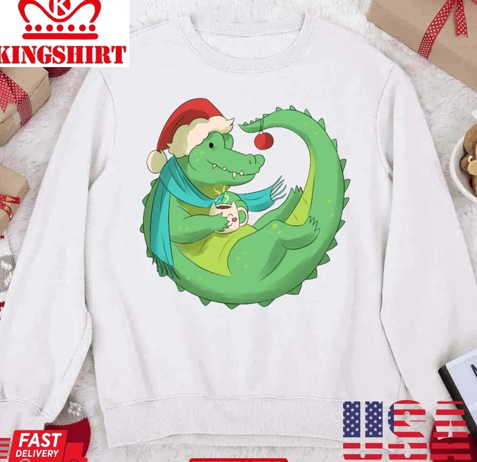 Crocodile Christmas Unisex Sweatshirt Plus Size