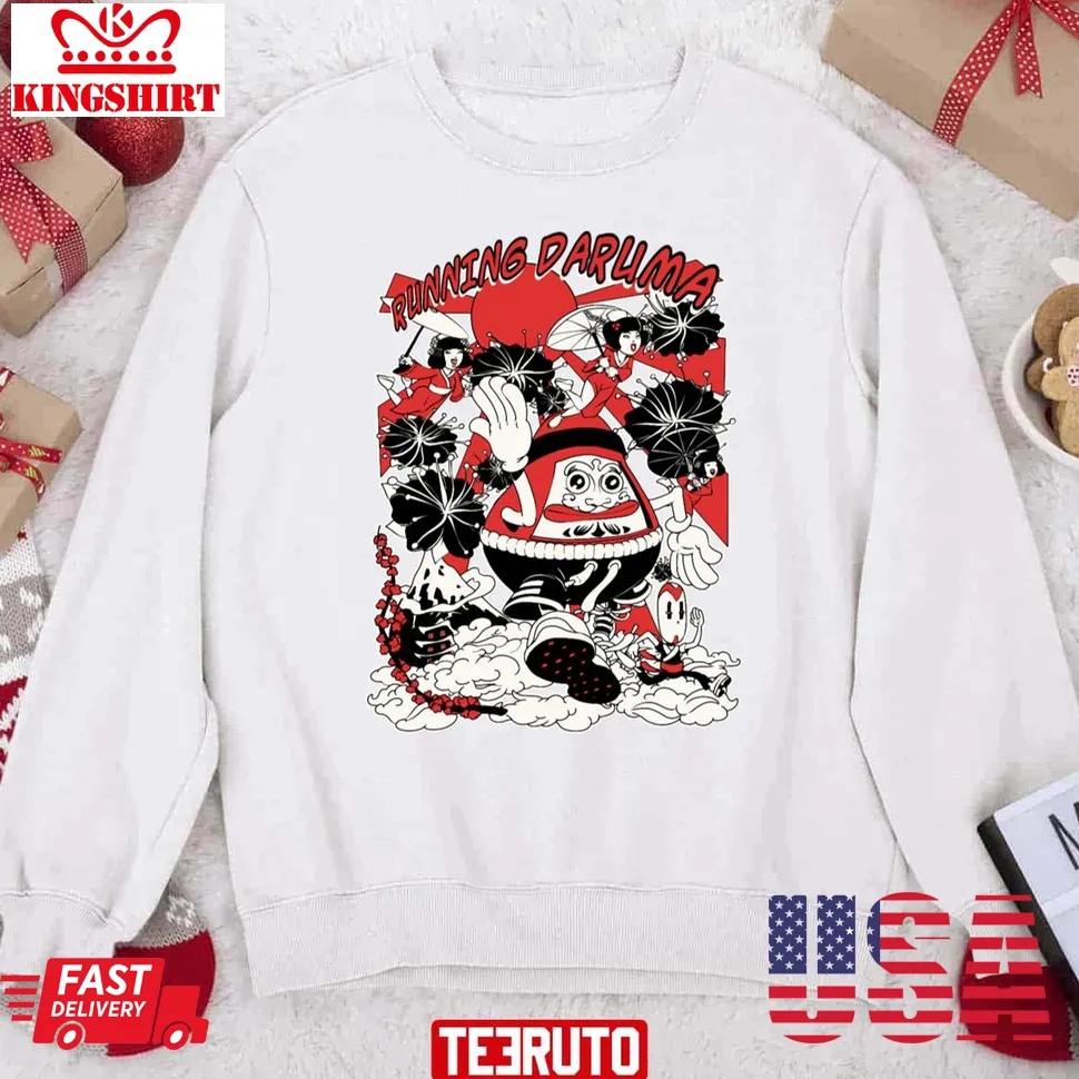 Hot Daruma Running Christmas Unisex Sweatshirt TShirt