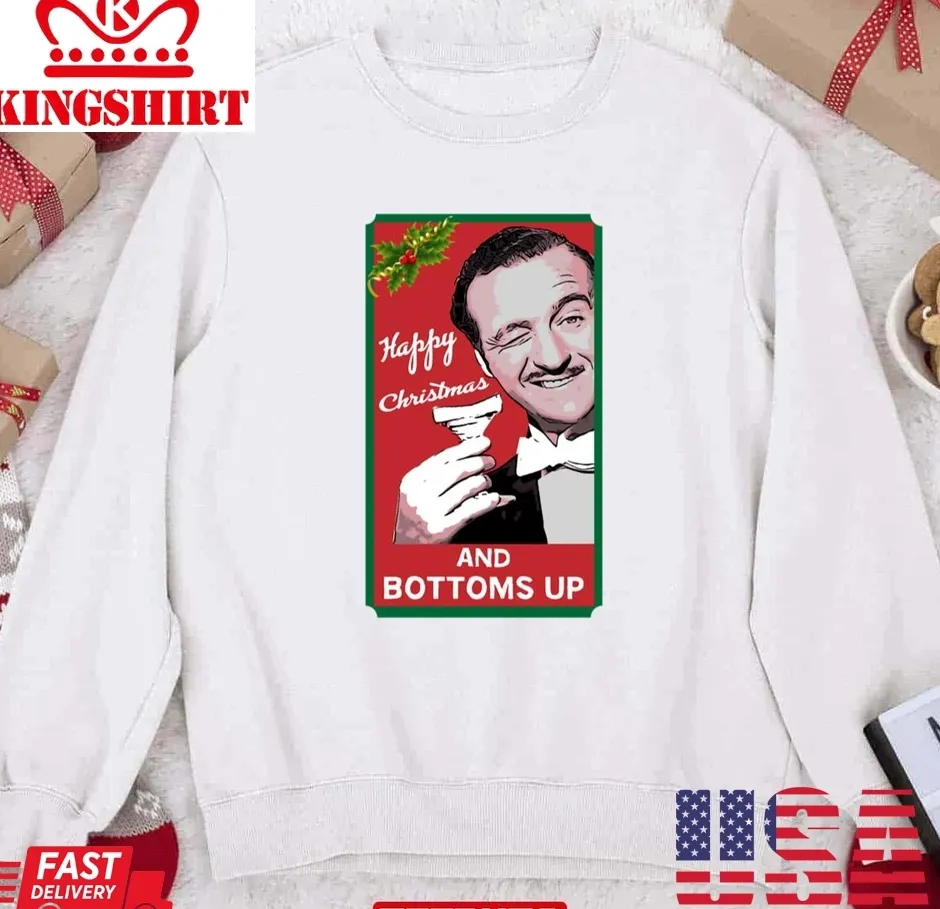 David Niven Bottoms Up Cars Funny Christmas Unisex Sweatshirt Plus Size