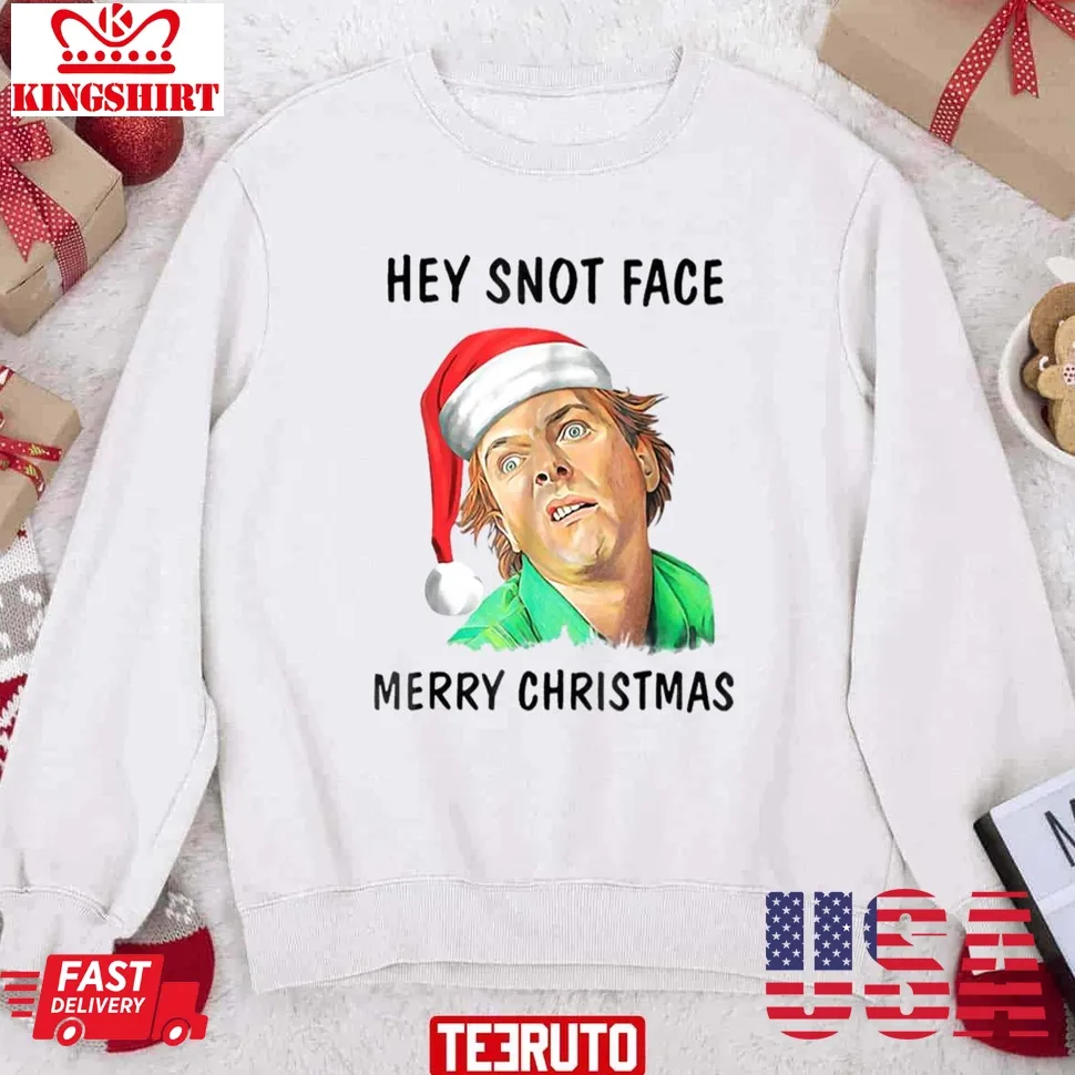 Vintage Day Hey Snot Face Merry Christmas The New Statesman Cool Sweatshirt Size up S to 4XL