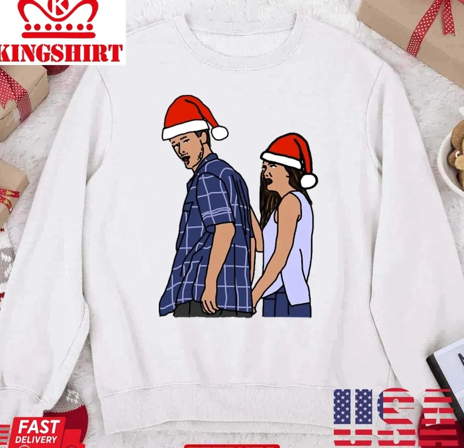Distracted Boyfriend Memes Christmas Couple Unisex Sweatshirt Unisex Tshirt