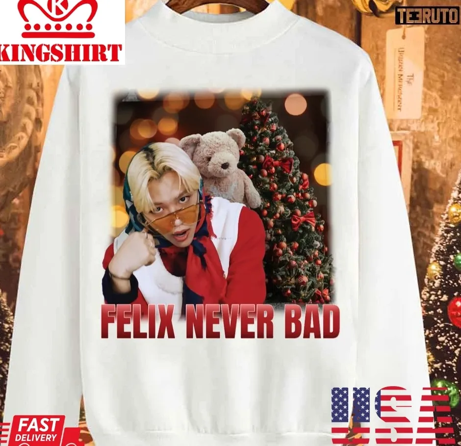 Felix Never Bad Stray Kids Christmas Evel Unisex Sweatshirt Plus Size